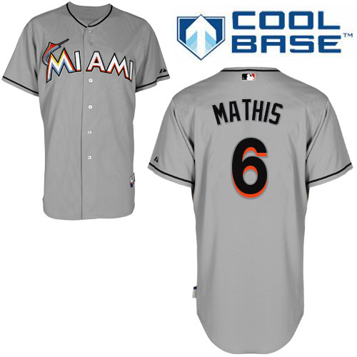 Jeff Mathis #6 MLB Jersey-Miami Marlins Men's Authentic Road Gray Cool Base Baseball Jersey